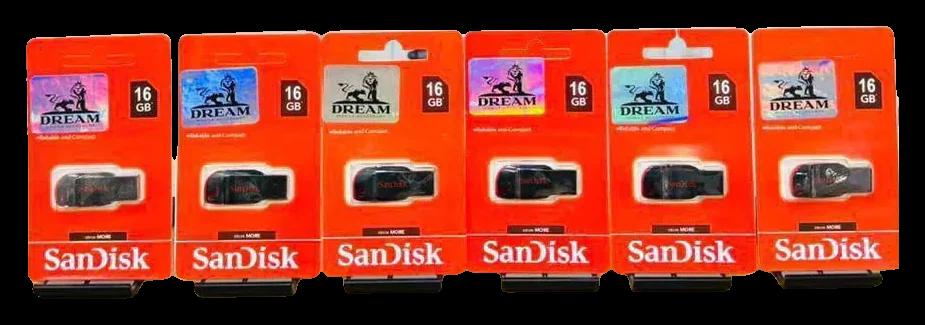 فلاشة سانديسك SanDisk أصلية سوداء في تغليفها الأحمر